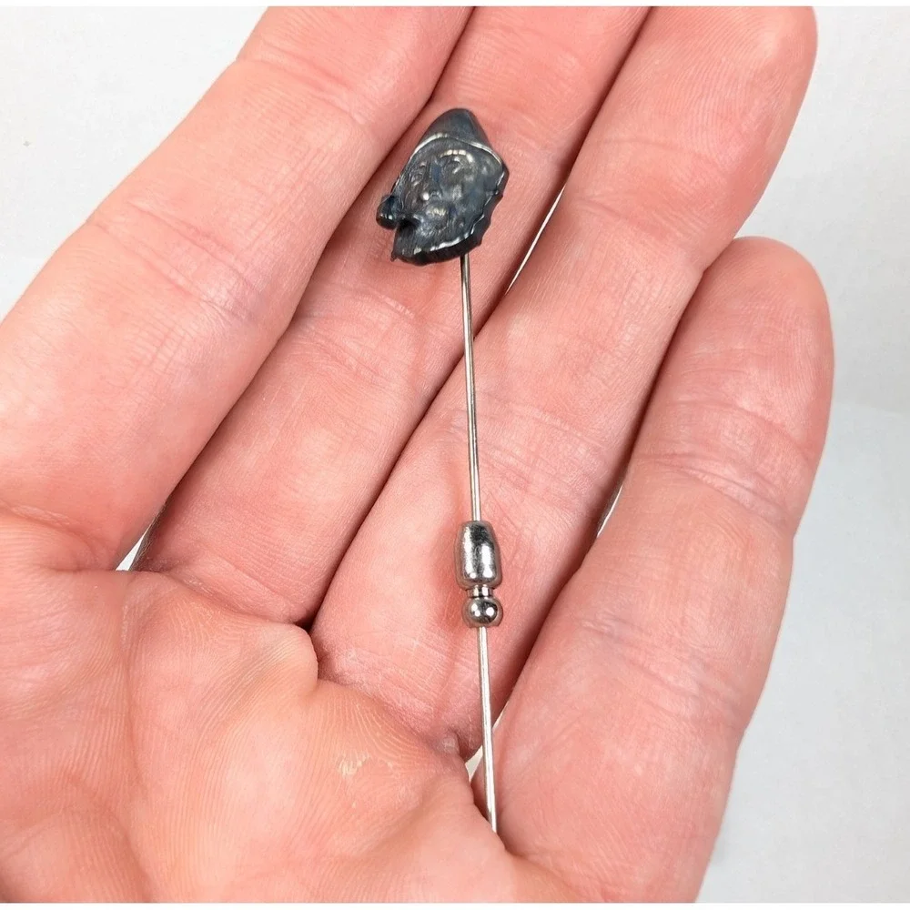 Vintage‎ Sterling Silver Stick Pin Fisherman Head Mystic Seaport Museum